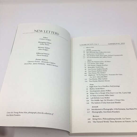 New Letters Magazine Summer/Fall 2023 Issue Vol. 89 nos. 3 & 4 Softbound Book - Picture 4 of 10